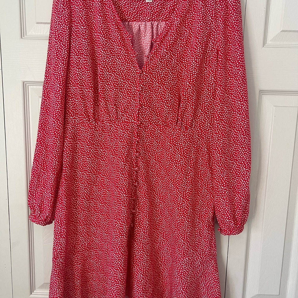 LOFT - Red Dress with Hearts